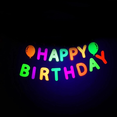 Neon «Happy Birthday» Banner