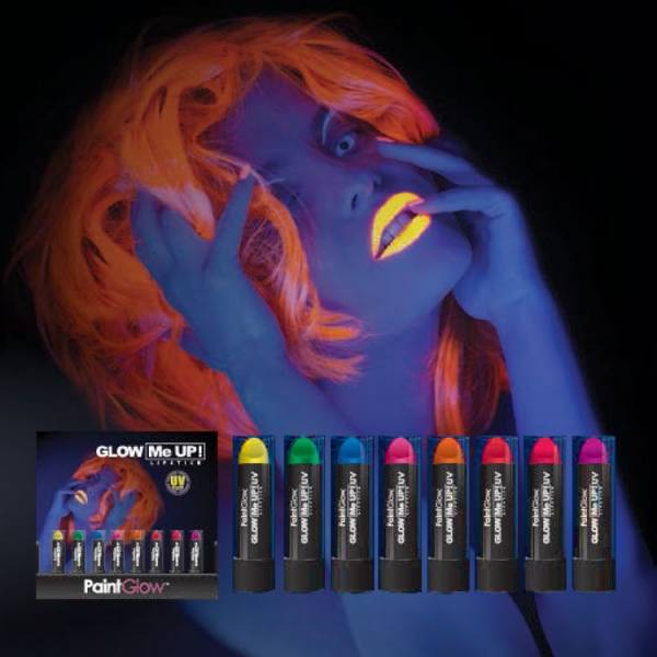UV Neon Lippenstift unter Schwarzlicht