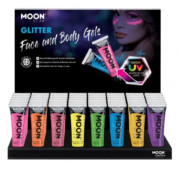 Display mit allen Glitter Gel