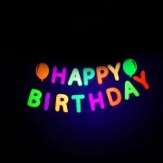 Neon «Happy Birthday» Banner